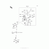 Схема узла: Передний тормозной цилиндр для Kawasaki AX125 Fury 125R