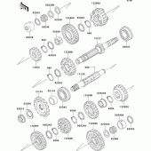 Схема вузла: Трансмісія для Kawasaki ZR1100 Zephyr 1100RS