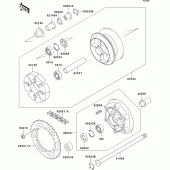 Схема вузла: Ступиця заднього колеса для Kawasaki ZR1100 Zephyr 1100RS