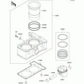 Схема вузла: Циліндр & Поршень для Kawasaki EL250 Eliminator 252