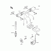 Схема узла: Система зажигания для Kawasaki ZX400 ZZR400