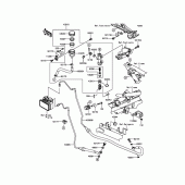 Схема вузла: Задній гальмівний циліндр для Kawasaki EX300 Ninja 300 ABS