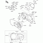 Схема вузла: Right engine cover(s) для Kawasaki VN1500 VN1500 Classic FI