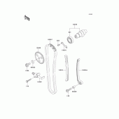 Схема вузла: Розподільний вал & Ланцюг ГРМ & Натягувач для Kawasaki BJ250 Estrella