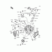 Схема вузла: Головка циліндра для Kawasaki KL110 KSR