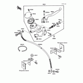 Схема узла: Передний тормозной цилиндр для Kawasaki VN1500 Vulcan 88