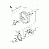 Схема вузла: Заднє колесо & Привідний ланцюг для Kawasaki ZR250 Balius