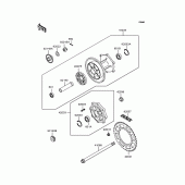 Схема вузла: Заднє колесо & Привідний ланцюг для Kawasaki KLE400