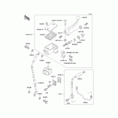Схема узла: Передний тормозной цилиндр для Kawasaki KX500