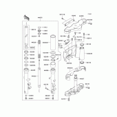 Схема вузла: Вилка передньої осі для Kawasaki VN1500 Vulcan 1500 Nomad Fi