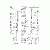 Схема узла: Вилка передней оси для Kawasaki BJ250 Estrella RS