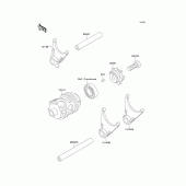 Схема узла: Change drum/shift fork для Kawasaki KX250/ KX252 KX250