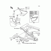 Схема вузла: Задні бічні обтічники & Захист ланцюга для Kawasaki ZR1200 ZRX1200R