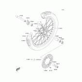 Схема вузла: Ступиця переднього колеса для Kawasaki KLX400 KLX400SR