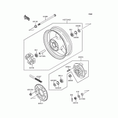 Схема вузла: Ступиця заднього колеса для Kawasaki ZX400 ZXR400R