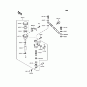 Схема вузла: Задній гальмівний циліндр для Kawasaki KL110 KSR