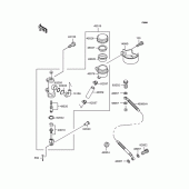 Схема вузла: Задній гальмівний циліндр для Kawasaki ZR400 ZRX
