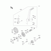 Схема вузла: Kickstarter mechanism для Kawasaki KX125