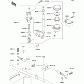 Схема вузла: Задній гальмівний циліндр Kawasaki ZR1000 Z1000