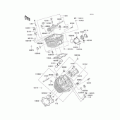 Схема вузла: Головка циліндра для Kawasaki VN800 Vulcan 800 Drifter