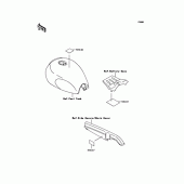 Схема вузла: Інформаційні наклейки для Kawasaki BJ250 Estrella