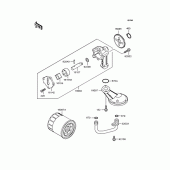 Схема вузла: Масляний насос & Масляний фільтр для Kawasaki KLE500