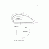 Схема вузла: Наклейки (Червоний Срібло A7F) для Kawasaki EJ650 W650