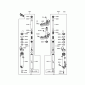 Схема вузла: Вилка передньої осі для Kawasaki EN650 Vulcan S ABS