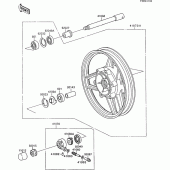 Схема узла: Ступица переднего колеса для Kawasaki ZX600 GPX600R