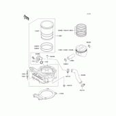 Схема вузла: Циліндр і поршень для Kawasaki KL250 KLR250
