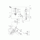 Схема вузла: Задній гальмівний циліндр для Kawasaki BR125 Z125 Pro