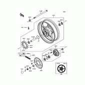 Схема узла: Ступица заднего колеса для Kawasaki EX650 Ninja 650 ABS