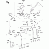 Схема вузла: Передній гальмівний циліндр Kawasaki ZR750 ZR-7