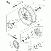 Схема узла: Ступица заднего колеса для Kawasaki ZX900 Ninja ZX-9R