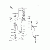 Схема вузла: Задній гальмівний циліндр Kawasaki ZR1100 Zephyr 1100