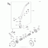 Схема узла: Kickstarter Mechanism для Kawasaki KX100