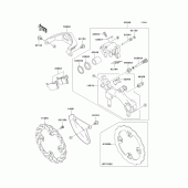 Схема вузла: Заднє гальмо для Kawasaki KX125