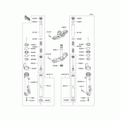 Схема вузла: Вилка передньої осі для Kawasaki ER400 ER-4N
