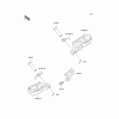 Схема узла: Подножки для Kawasaki KX500