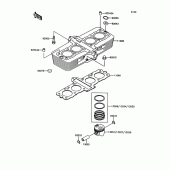 Схема узла: Цилиндр & Поршень для Kawasaki ZX400 Z400FII
