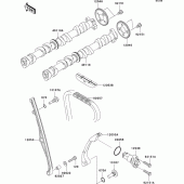 Схема узла: Распредвал & Цепь ГРМ & Натяжитель для Kawasaki ZX600 Ninja ZX-6RR