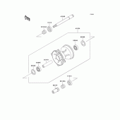 Схема узла: Ступица переднего колеса для Kawasaki KX500
