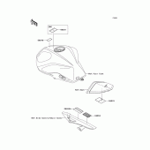 Схема вузла: Інформаційні наклейки для Kawasaki ZR750 Z750
