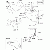 Схема узла: Fuel tank(1/2) для Kawasaki ZX600 Ninja ZX-6R
