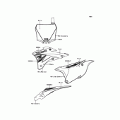 Схема вузла: Наклейки для Kawasaki KX85 KX85-II