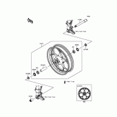 Схема узла: Ступица переднего колеса для Kawasaki ZX1400 ZZR1400 ABS