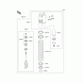 Схема узла: Амортизатор задний для Kawasaki KX125