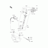 Схема узла: Задний тормозной цилиндр для Kawasaki KX250/ KX252 KX250F