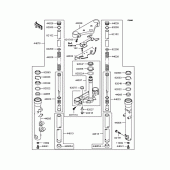 Схема вузла: Вилка передньої осі для Kawasaki VN250 Eliminator 250V