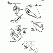 Схема вузла: Інформаційні наклейки для Kawasaki EN500 Vulcan 500